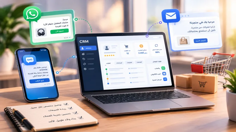 استخدام CRM واتساب والبريد الإلكتروني والرسائل النصية كيف يستخدم CRM واتساب والبريد الإلكتروني والرسائل النصية